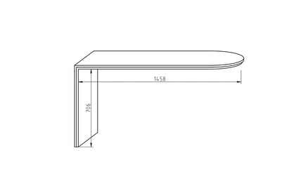 Přístavná deska k psacímu stolu Offi - 150x60 cm Deska Psací stoly biurowego Offi OF-BP 1500 Rozměry