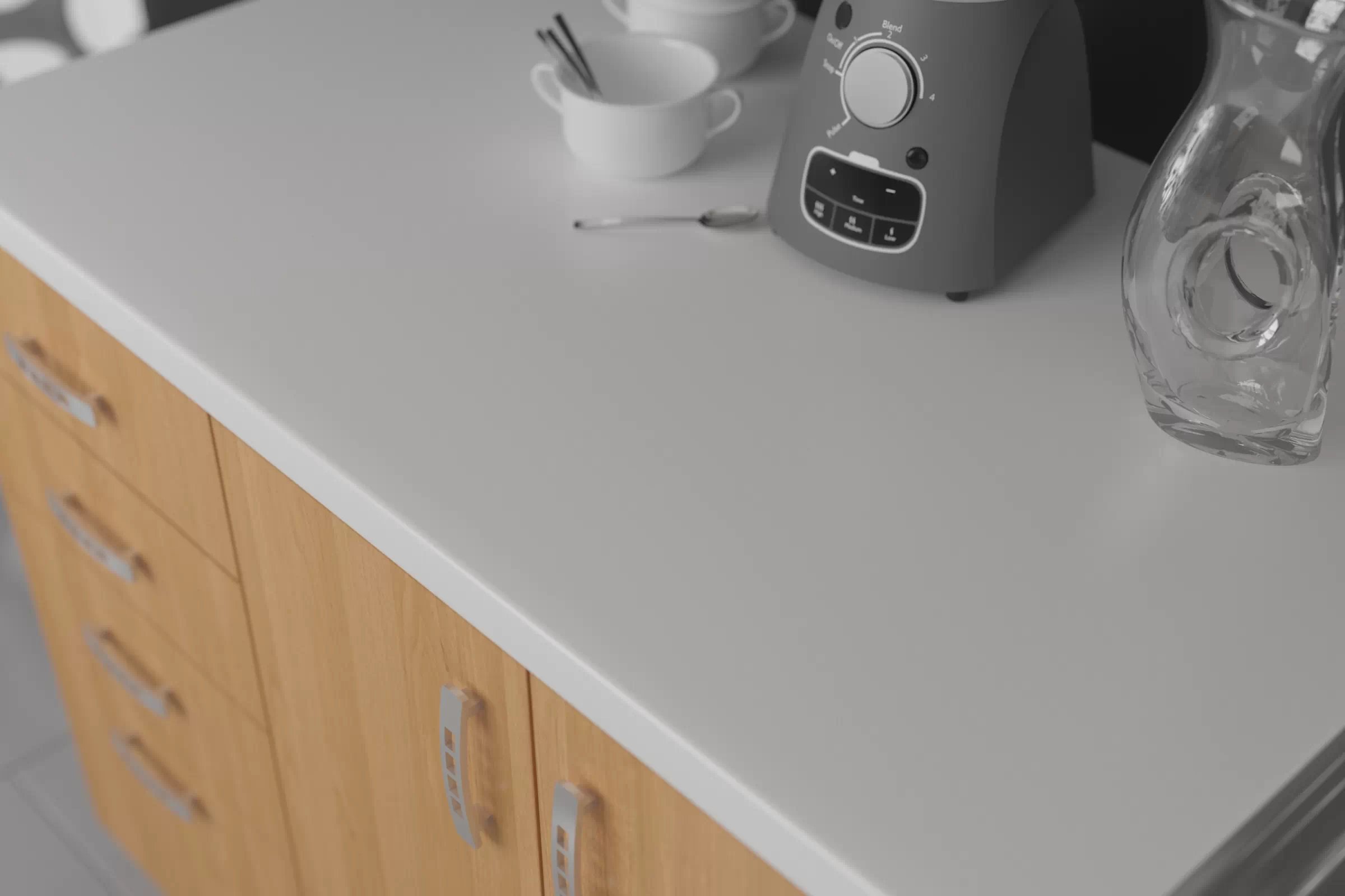 Kuchynská pracovná doska 2,8cm Biely - 150 cm - Koncovka Série  Kuchynská pracovná doska Nábytok Bogart 2,8cm Biely - 150 cm - Výpredaj