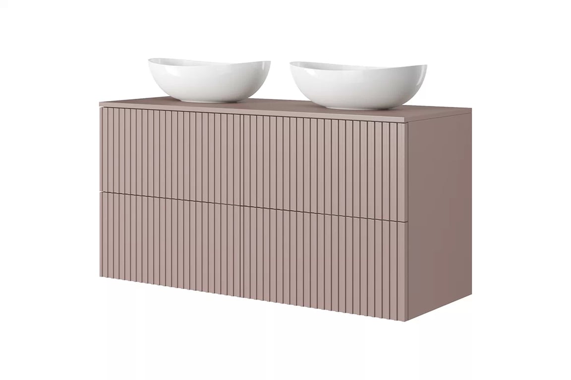 Blat Nicole 120 cm - MDF roz antic Blat Nicole 120 cm - Roz antic MDF - cu blat chiuvete și dulapuri suspendate roz antic 