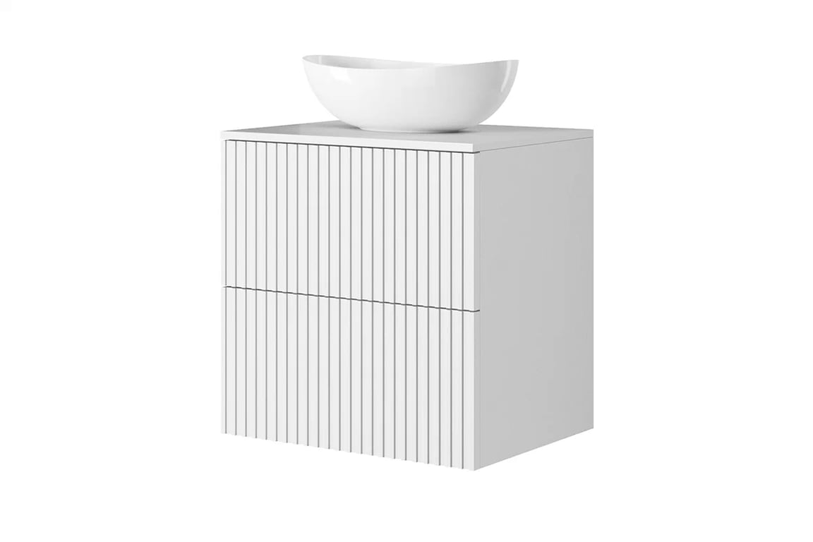 MDF doska pod umývadlo Nicole 60 cm - biely mat Pracovná doska Nicole 60 cm - biely mat MDF - S umývadlom a závesnou skrinkou  biala