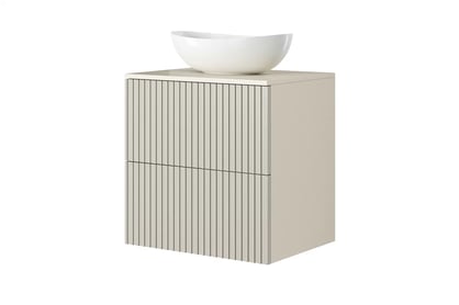 MDF doska pod umývadlo Nicole 60 cm - kašmírová Pracovná doska Nicole 60 cm - kašmír MDF - S umývadlom a závesnou skrinkou  kašmír
