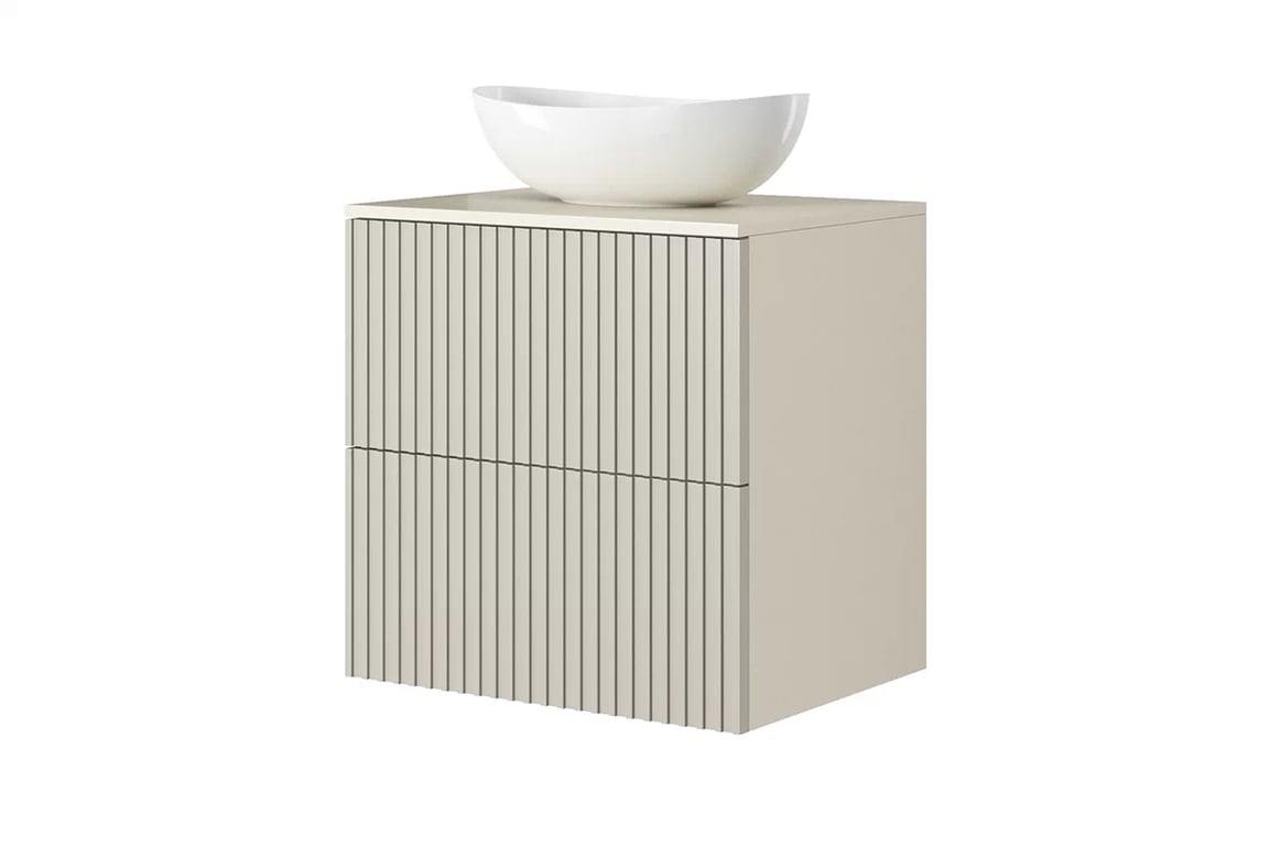 MDF doska pod umývadlo Nicole 60 cm - kašmírová Pracovná doska Nicole 60 cm - kašmír MDF - S umývadlom a závesnou skrinkou  kašmír