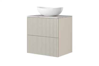 Blat Nicole 60 cm - MDF crem bianca Blat Nicole 60 cm - crema bianca MDF - Chiuveta pe blat si dulap suspendat cașmir
