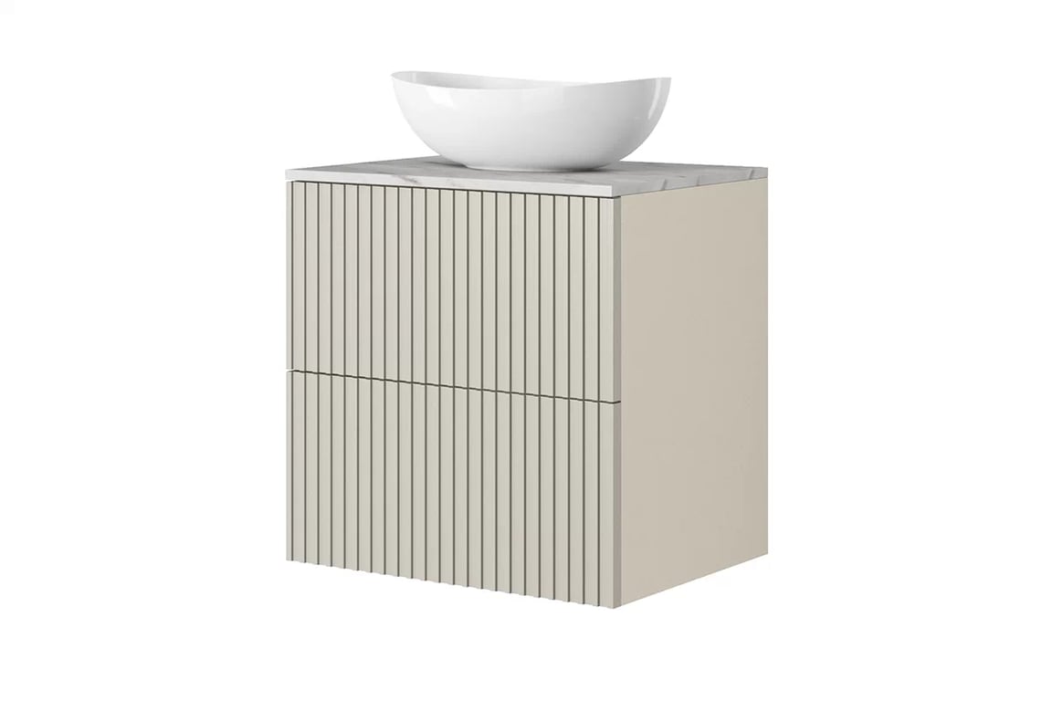 Blat Nicole 60 cm - MDF crem bianca Blat Nicole 60 cm - crema bianca MDF - Chiuveta pe blat si dulap suspendat cașmir