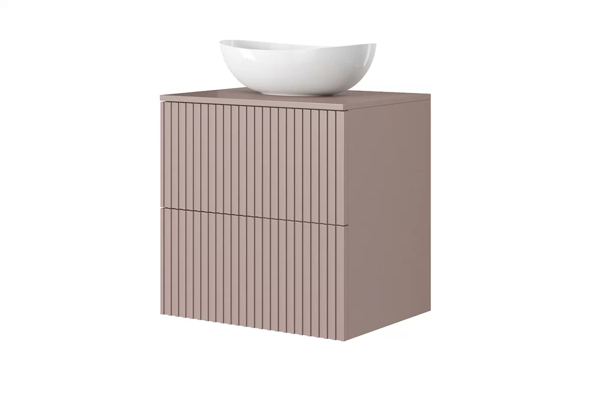 MDF doska pod umývadlo Nicole 60 cm - staroružová - Limitovaná ponuka Pracovná doska Nicole 60 cm - staroružová - S umývadlom a závesnou skrinkou  staroružová