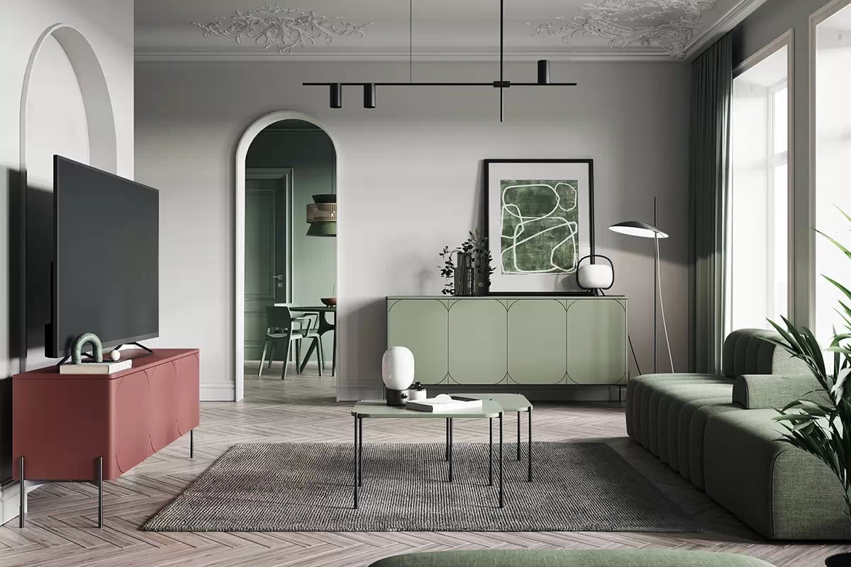 Konferenčný stolík Sonatia 70x50 cm - olivová Konferenčný stolík prostokatny Sonatia 70 cm - Oliva - vizualizácia 1