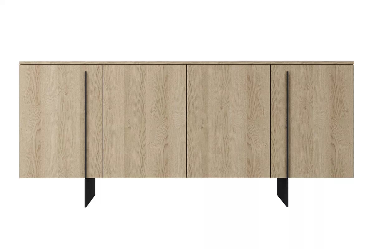 Komoda Larena 200 cm - dub piškotový / černé nožky Komoda na czarnych nogach