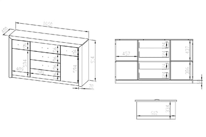 Komoda Mogazi 08 so zásuvkami 165 cm - svetlá sonoma / sonoma truflowa Komoda