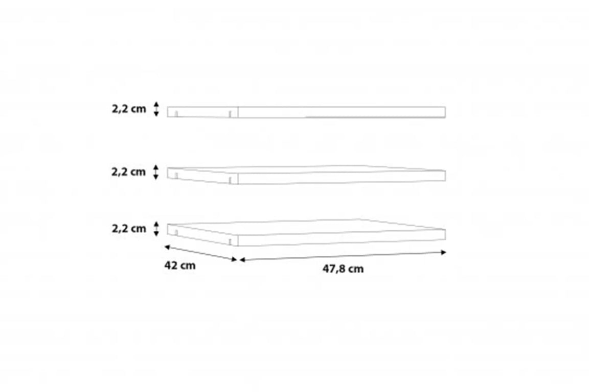 Zostava troch políc DMRD12 -A06 do szaf Forte Komplet trzech polek do Skrine Trondheim - šedý 