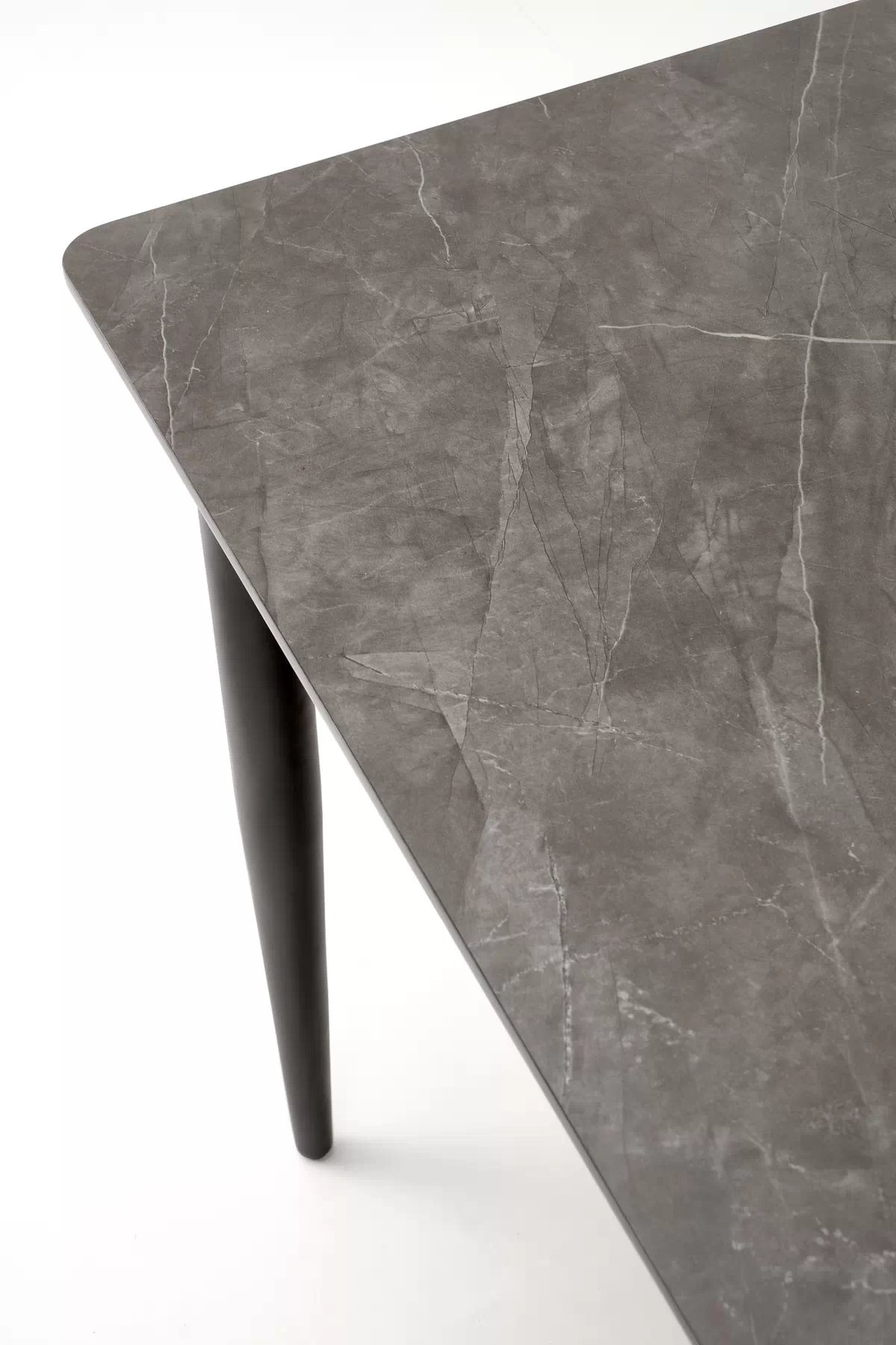 Rozkládací stůl Charles 180-260x90 cm - šedý mramor / černá charles Stůl rozkládací, Deska - popelavá mramor, Nohy - černá