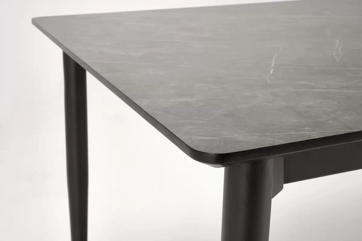 Rozkládací stůl Charles 180-260x90 cm - šedý mramor / černá charles Stůl rozkládací, Deska - popelavá mramor, Nohy - černá