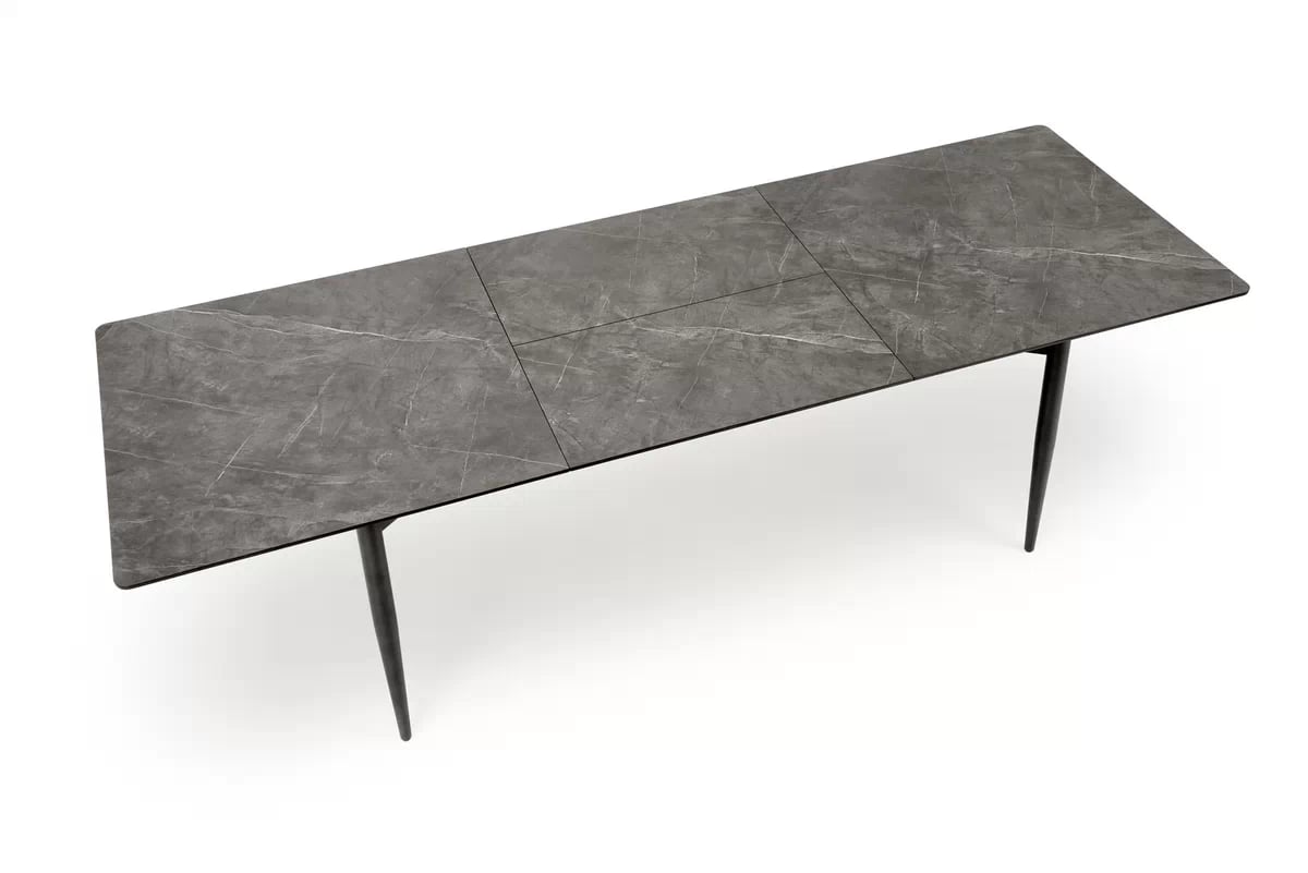 Rozkládací stůl Charles 180-260x90 cm - šedý mramor / černá charles Stůl rozkládací, Deska - popelavá mramor, Nohy - černá