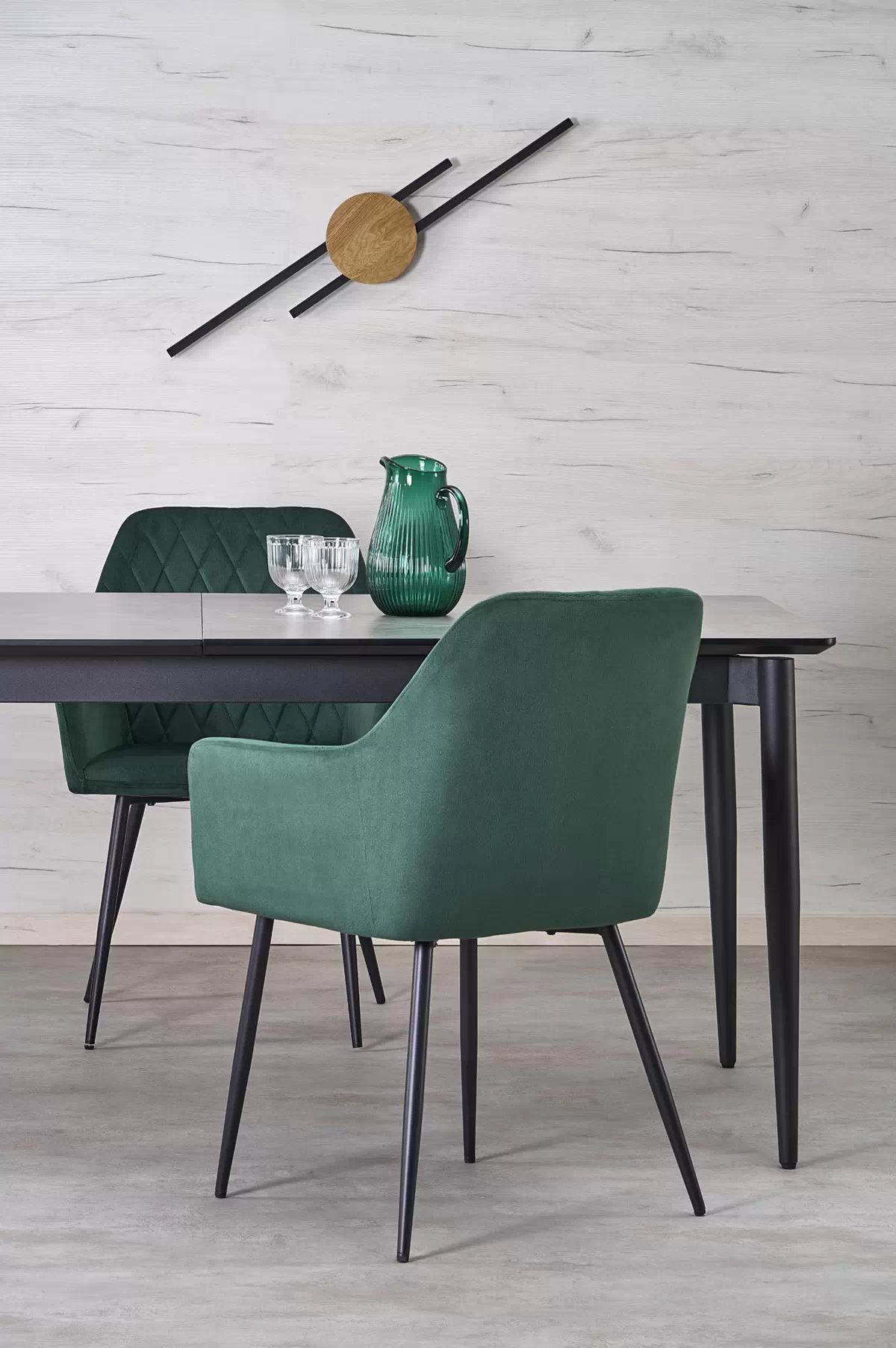 Rozkládací stůl Charles 180-260x90 cm - šedý mramor / černá charles Stůl rozkládací, Deska - popelavá mramor, Nohy - černá