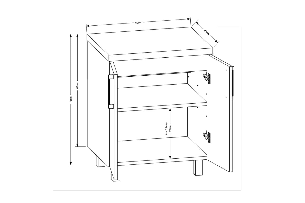 Skříňka pod umyvadlo Mindel 60 cm - zlatý dub craft Skříňka lazienkowa pod umywalke Mindel 60 cm - Podstavec craft 