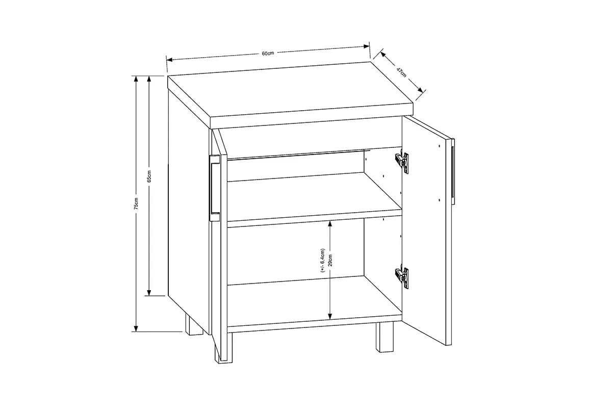 Skříňka pod umyvadlo Mindel 60 cm - bílá Skříňka lazienkowa pod umywalke Mindel 60 cm - Bílý 