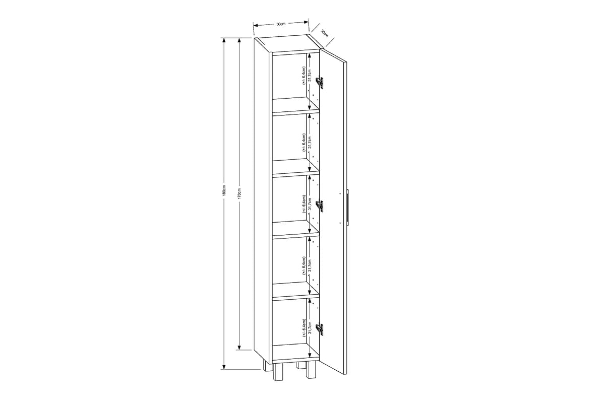 Koupelnová skříňka regál Mindel 30 cm - zlatý dub craft Skříňka lazienkowa regál Mindel 30 cm - Podstavec Dub craft 