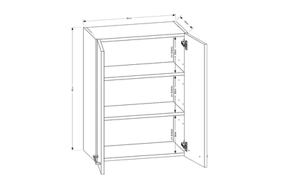 Závěsná koupelnová skříňka Mindel 60 cm - zlatý dub craft / černá Skříňka lazienkowa závěsná Mindel 60 cm - Podstavec craft / Černý