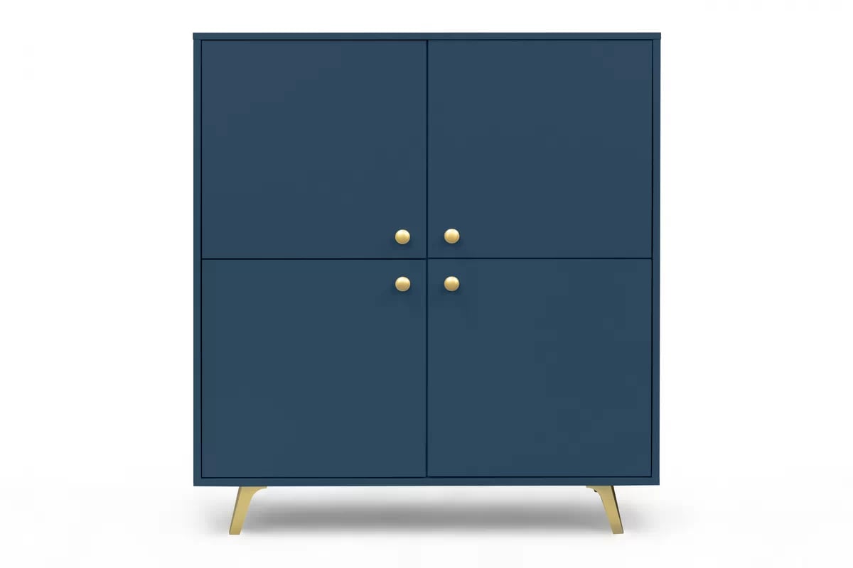 Komoda Siena D4 100 cm - tmavě modrá čtyřdveřová Komoda Siena D4 100 cm - tmavý Blankyt
