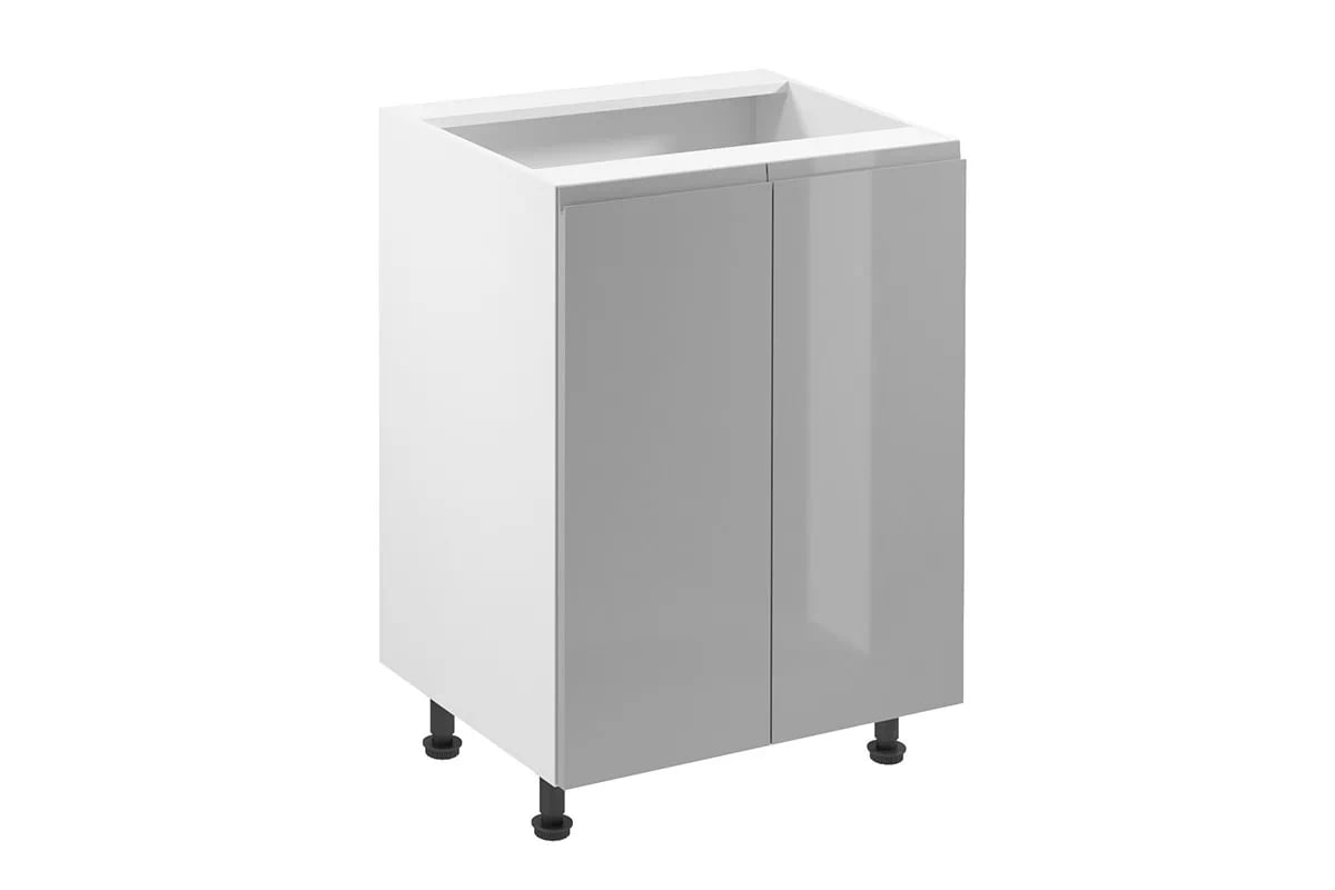 Dolní kuchyňská skříňka Aspen D60 dvoudveřová – šedý lesk Skříňka kuchyňská spodní dvoudveřová Aspen D60 - Šedý lesk