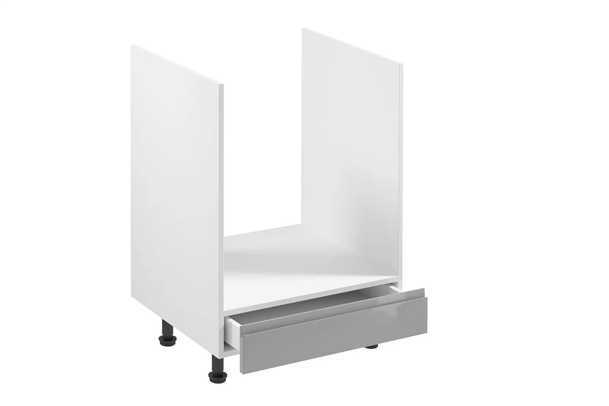 Dolní kuchyňská skříňka Aspen D60ZK pro vestavbu trouby – šedý lesk Skříňka kuchyňská pod zabudowe piekarnika Aspen D60ZK - wnetrze