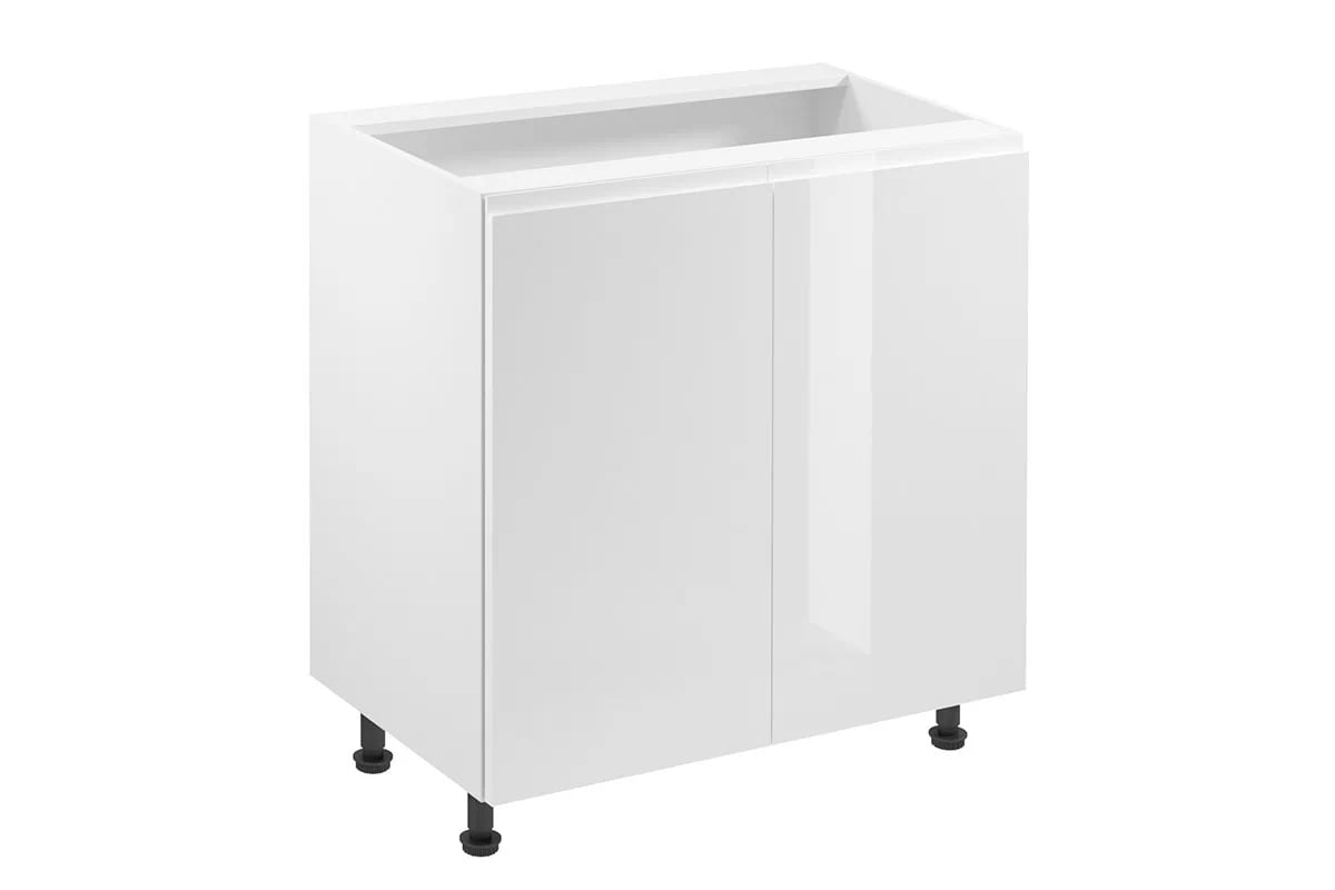 Spodní kuchyňská skříňka Aspen D80 dvoudveřová – bílý lesk Skříňka kuchyňská spodní dvoudveřová Aspen D80 - Bílý lesk