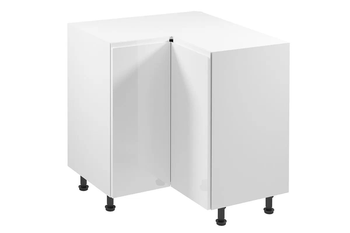 Spodní kuchyňská skříňka Aspen D90N rohová dvoudveřová – bílý lesk Skříňka kuchyňská spodní rohová Aspen D90N - Bílý lesk