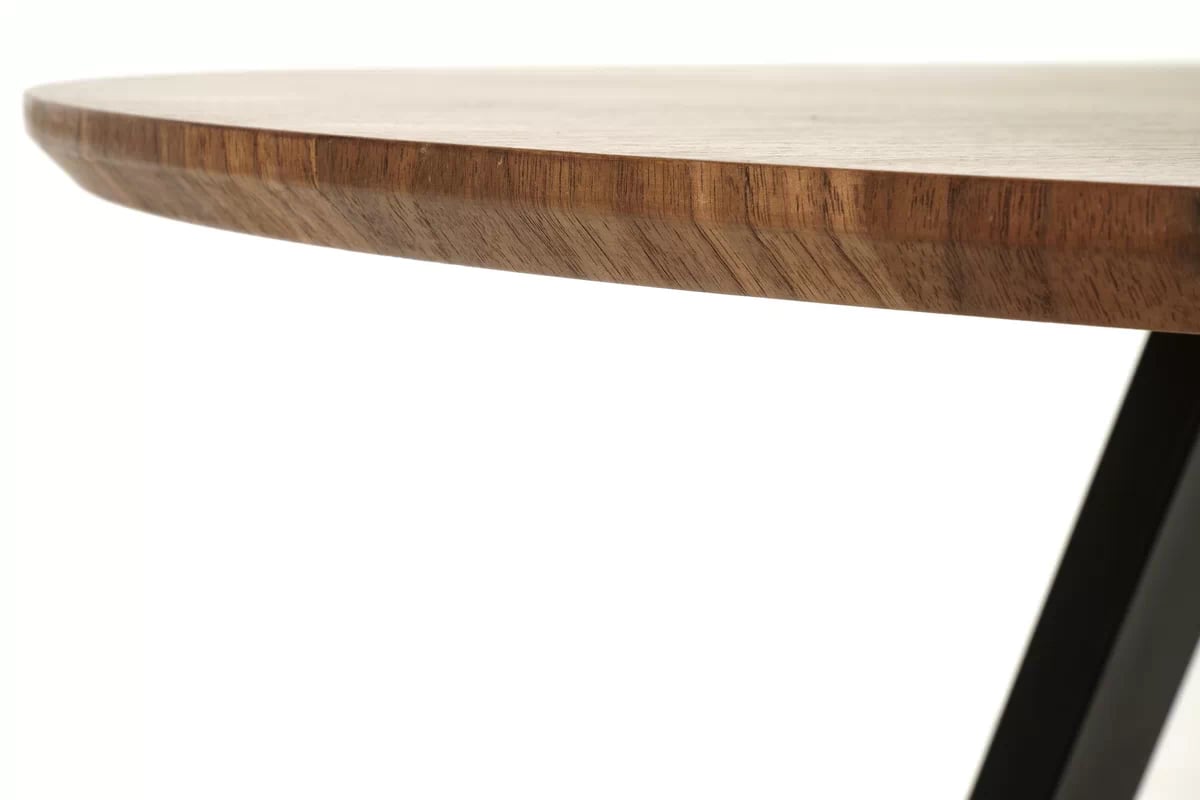 Okrúhly stôl Danilo 120 cm - orech / čierne nohy danilo stôl okragly, Pracovna doska - orieškový, nožičky - Čierny