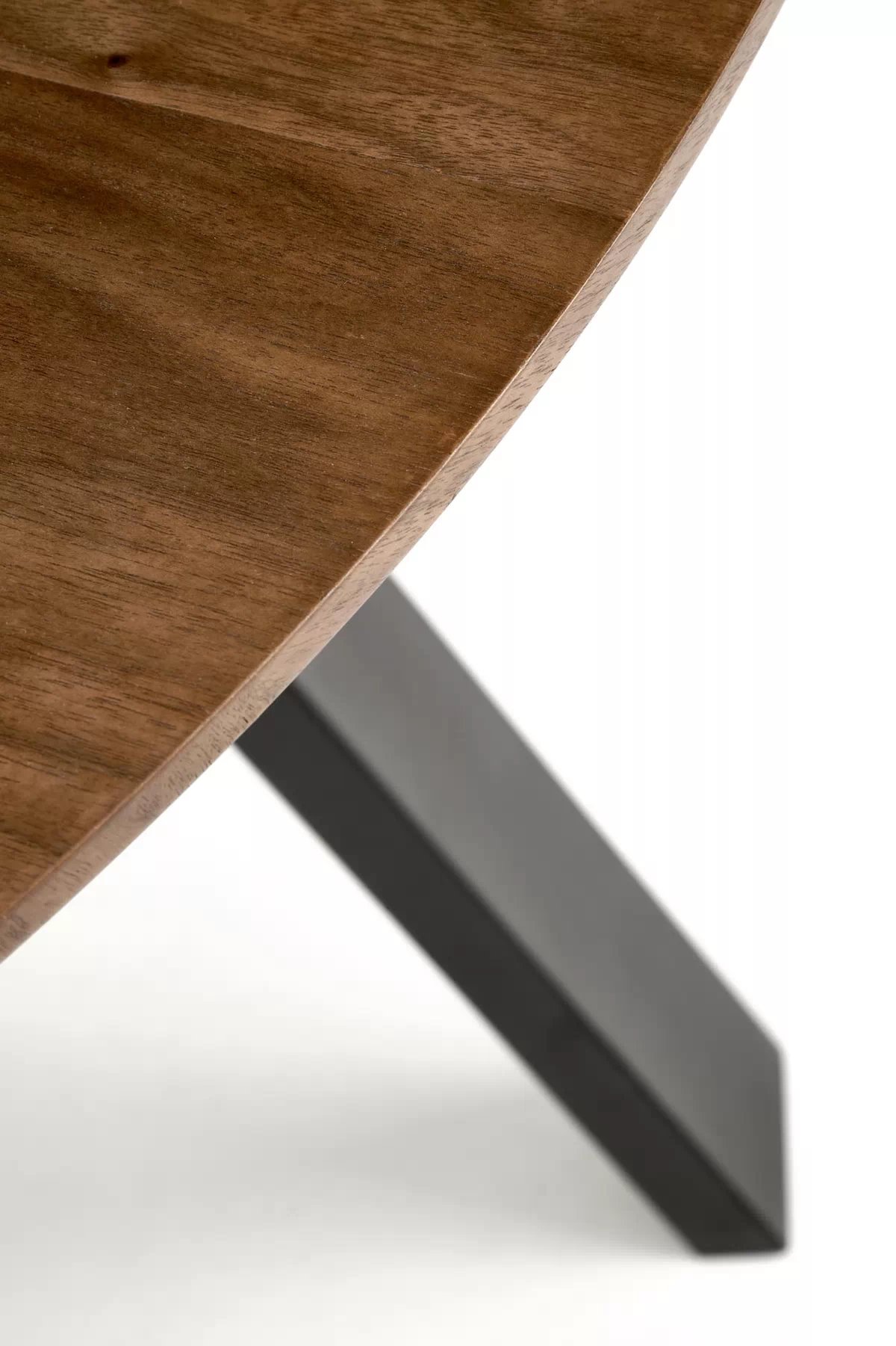 Okrúhly stôl Danilo 120 cm - orech / čierne nohy danilo stôl okragly, Pracovna doska - orieškový, nožičky - Čierny