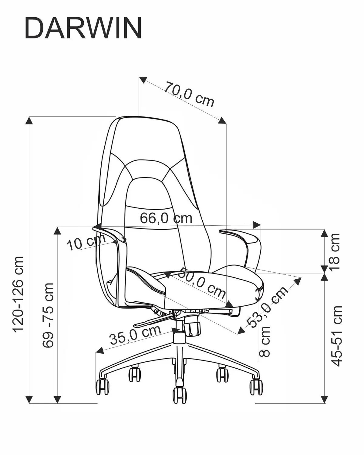 Kancelářská židle Darwin - cappuccino eko-kůže darwin Křeslo gabinetowy cappuccino