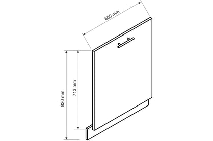 Přední panel myčky Denis 60 P.Z. z zakrytým panelem - dub London Přední část do myčky nádobí stolkar 