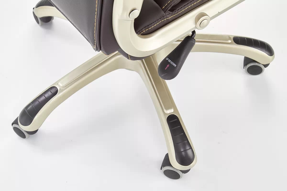 Kancelářská židle Bolizi s područkami - tmavě hnědá ekokůže desmond Křeslo kancelářské Tmavě hnědé