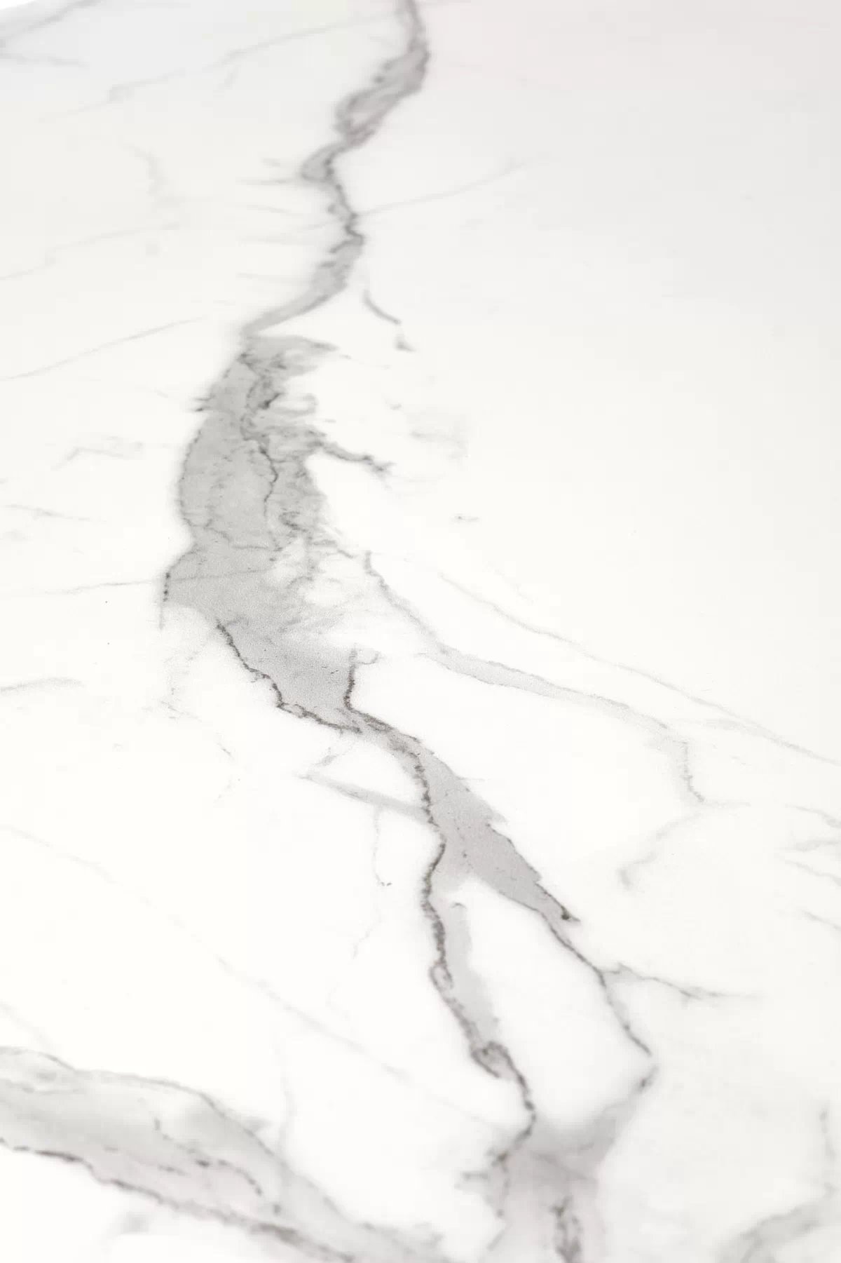 Rozkládací stůl Valemio 160-200x90 cm - bílý mramor / černá diesel stůl rozkládací Deska - Bílý mramor / t. popel, Nohy - Černý