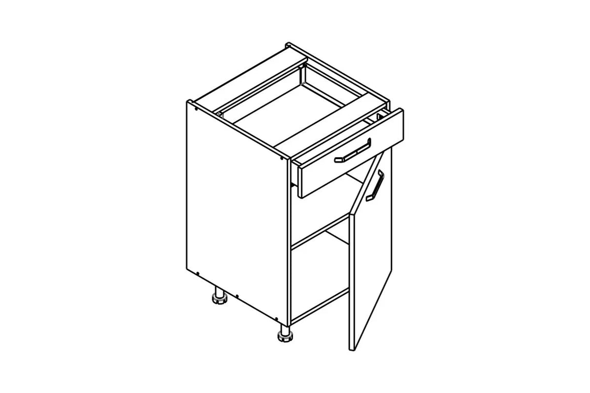 Spodní kuchyňská skříňka KAMMONO P4 DSS50/1 se zásuvkou Starmotion Slim KAMMONO P4 DSS50/1 - Skříňka spodní z szuflada Starmotion Slim