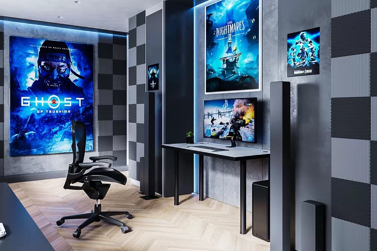 Polohovateľný PC stôl Lamit 135 cm s LED pásikom - biela / čierna Písací stôl gamingowe Lamit 135 cm z regulacja wysokosci oraz tasma LED - biela / čierny 