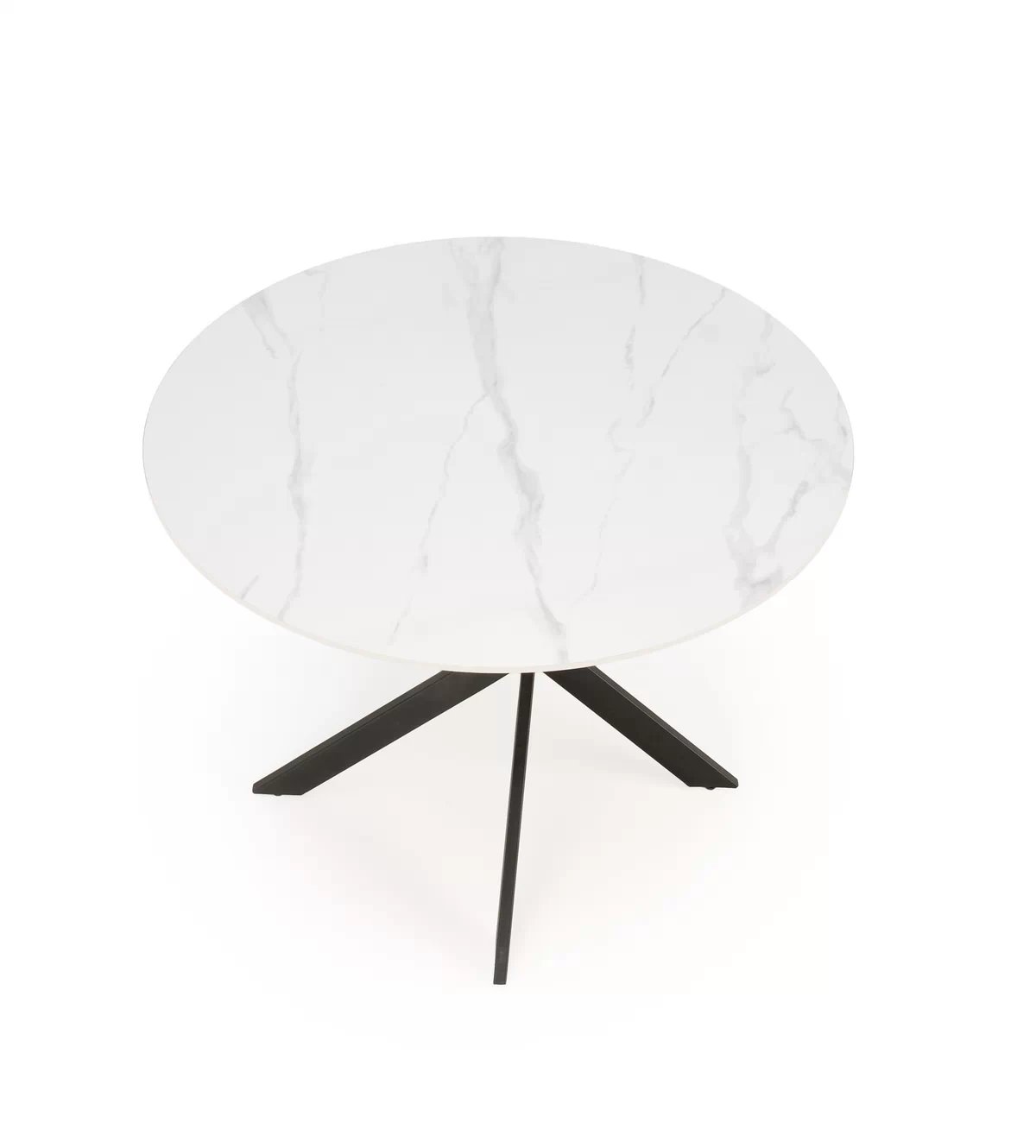 Okrúhly stôl Edgar 100 cm - biely mramor / čierne nohy edgar 2 stôl okragly, Pracovna doska - Biely mramor, nožičky - Čierny