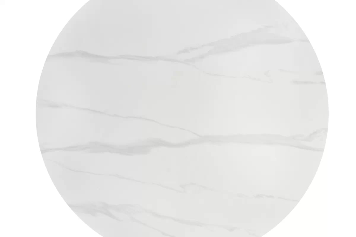 Okrúhly stôl Edgar 100 cm - biely mramor / čierne nohy edgar 2 Stôl okragly, Pracovna doska - Biely mramor, Nohy - Čierny