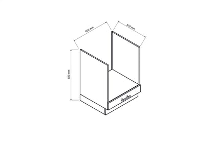 Spodní skříňka Elena DK60 pro vestavnou troubu Skříňka z wymiarami 
