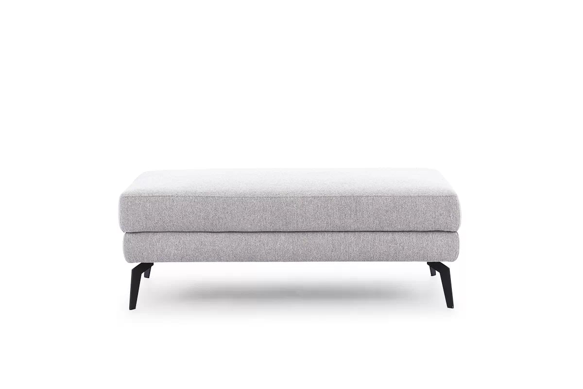 Čalúnená taburetka Elentio šedá Taburet z czarnymi nozkami 