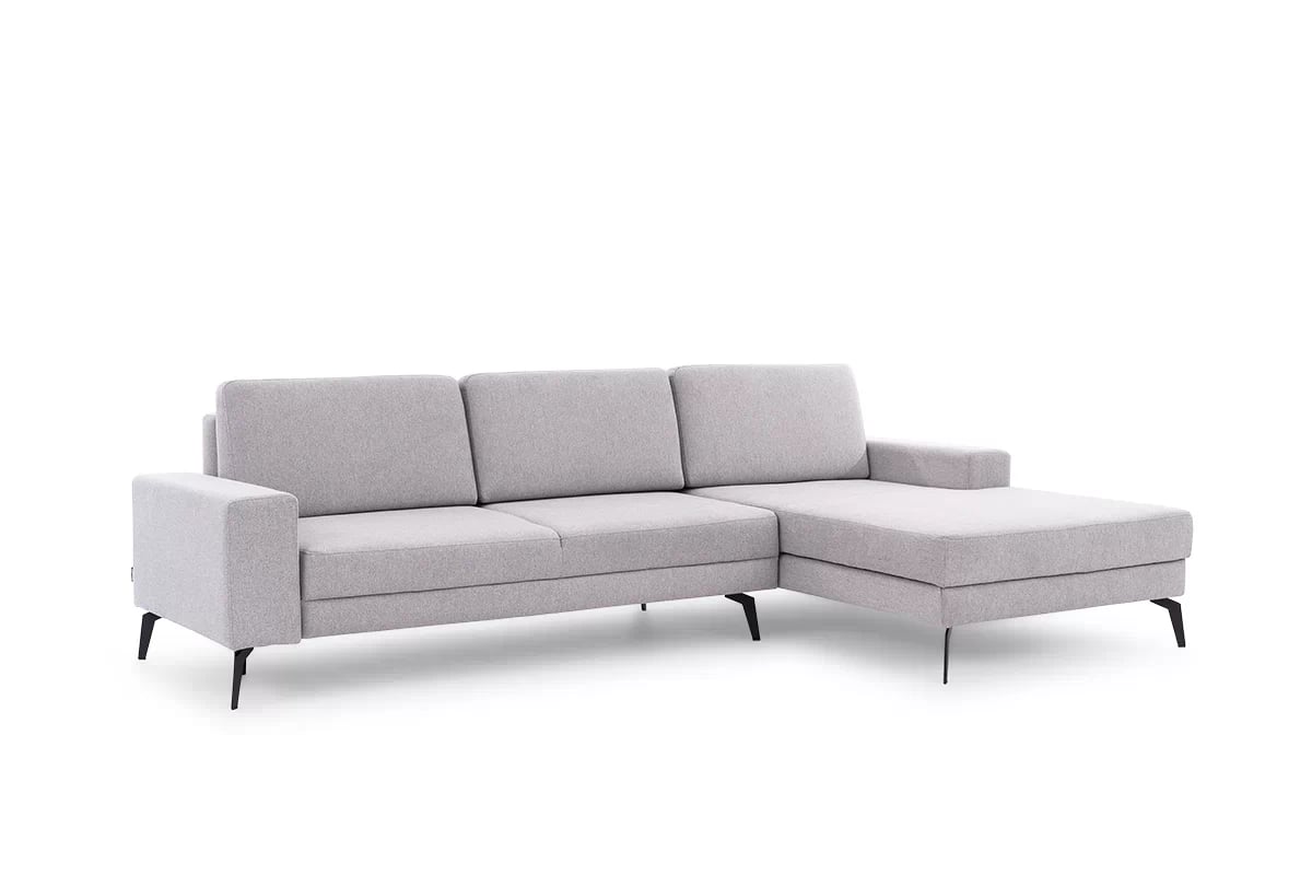 Rozkladacia rohová sedacia súprava Elentio Mini šedý Rohová sedacia súprava Elentio z czarnymi nozkami