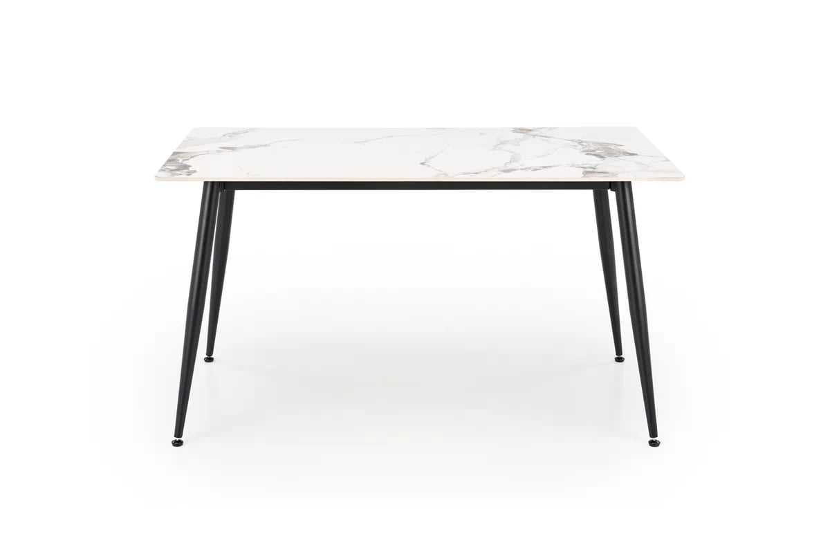 Obdélníkový stůl Emilio 140x80 cm - bílý mramor / černá emilio 140 Stůl Deska - bílá mramor, Nohy - černá