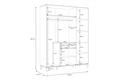 Skříň Lya 150 cm - dub mauvella / dub cabezone skříň ubraniowa Lya - Dub Mauvella/Dub Cabezone 