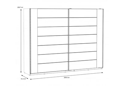 Skříň Bellevue 270 cm - Černý dub / Dub szlachetny skříň ubraniowa przesuwna Bellevue - Černý dub / Dub szlachetny 