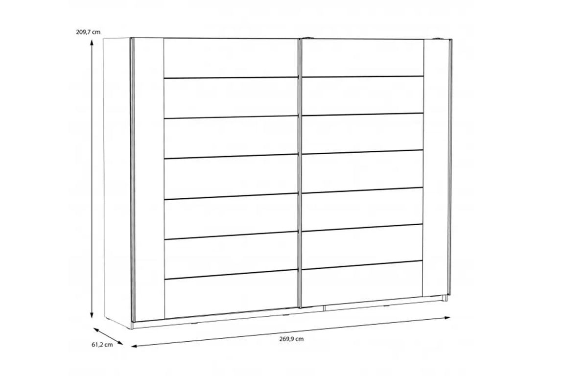 Skříň Bellevue 270 cm - Černý dub / Dub szlachetny skříň ubraniowa przesuwna Bellevue - Černý dub / Dub szlachetny 