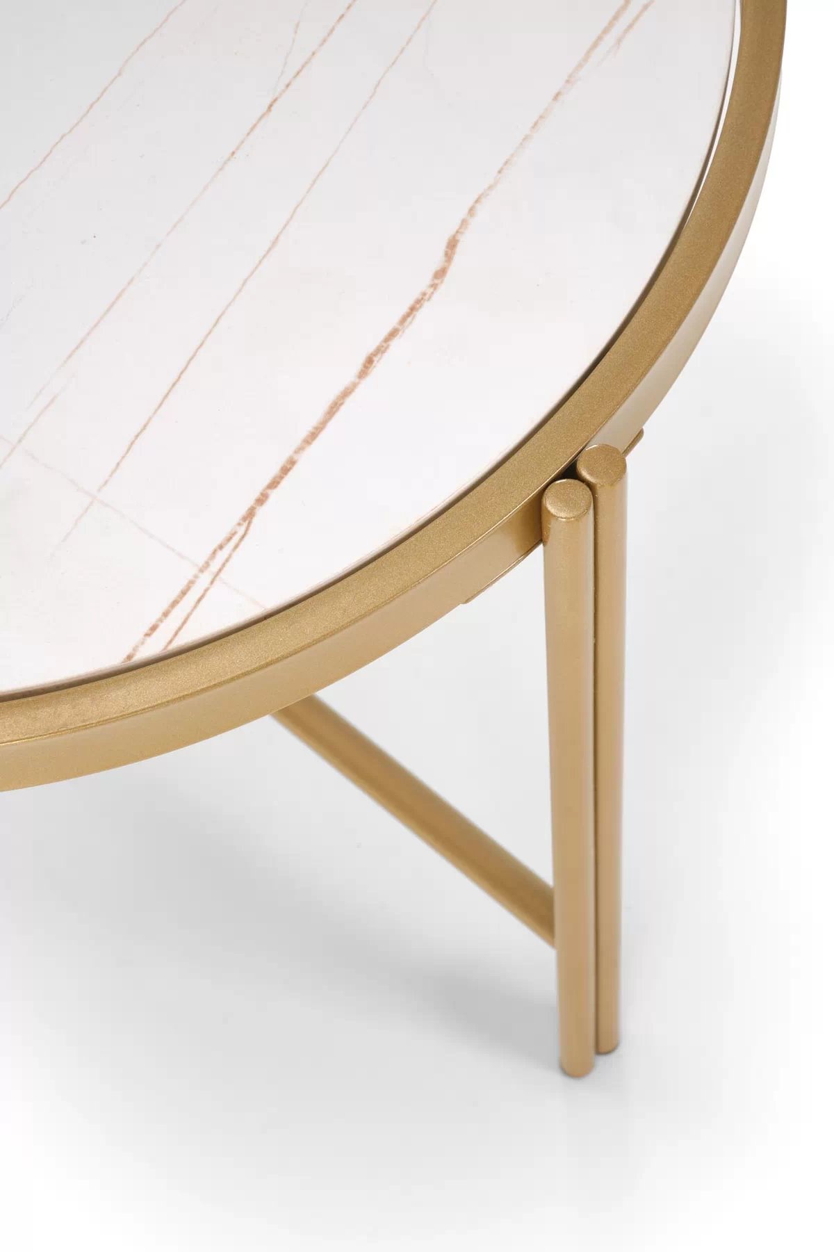 Sada konferenčních stolků Fatima - bílý mramor / zlaté nohy fatima Komplet 2 law, bílá mramor / zlatý