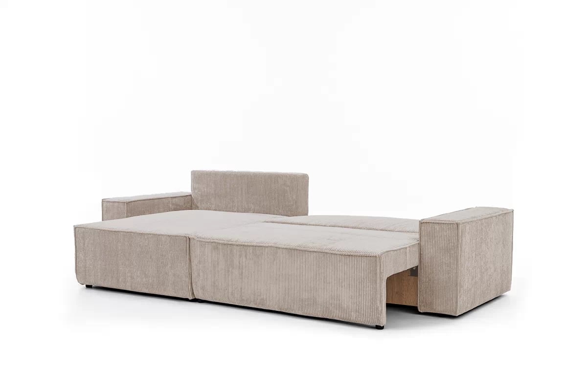 Rozkládací rohová sedací souprava Flabio Mini levá - béžová Lincoln 03 Rohová sedací souprava Flabio Mini