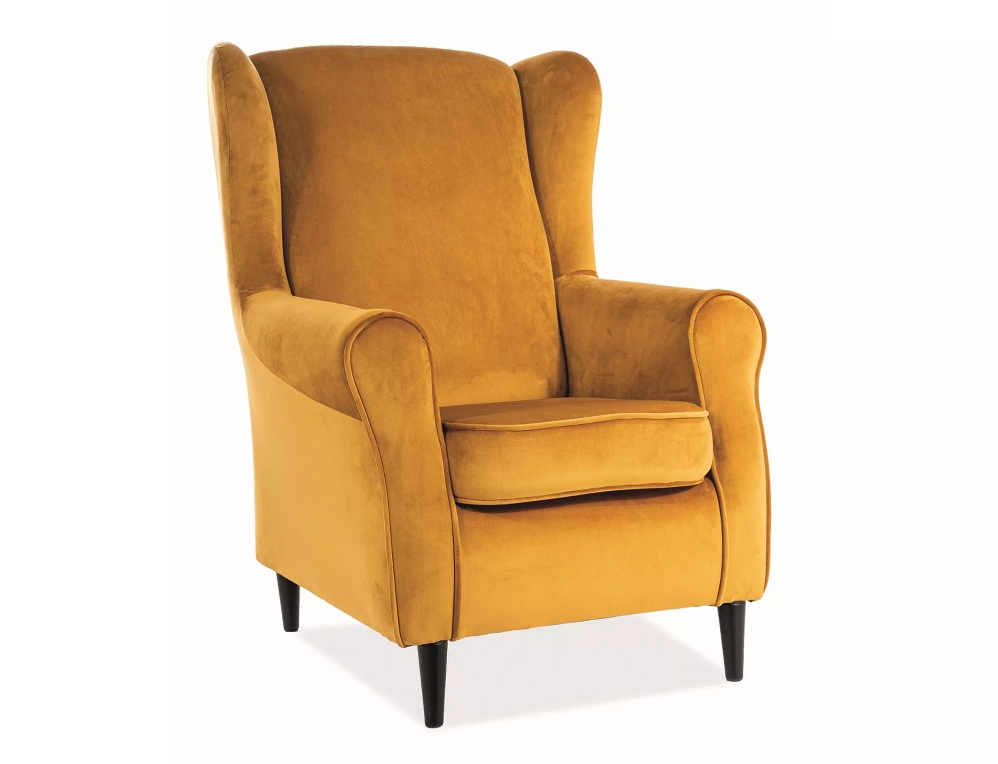 Křeslo Baron - curry Bluvel 68 / nožky wenge Křeslo baron velvet curry bluvel 68 / wenge