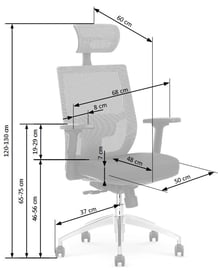 Ergonomické křeslo Delmon s područkami - šedá / černá Kancelářske křeslo admiral popielato/Černý