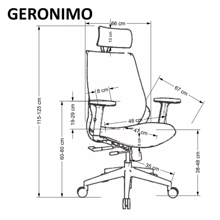 Ergonomické křeslo Eralio - černé Kancelářske křeslo geronimo - Černý