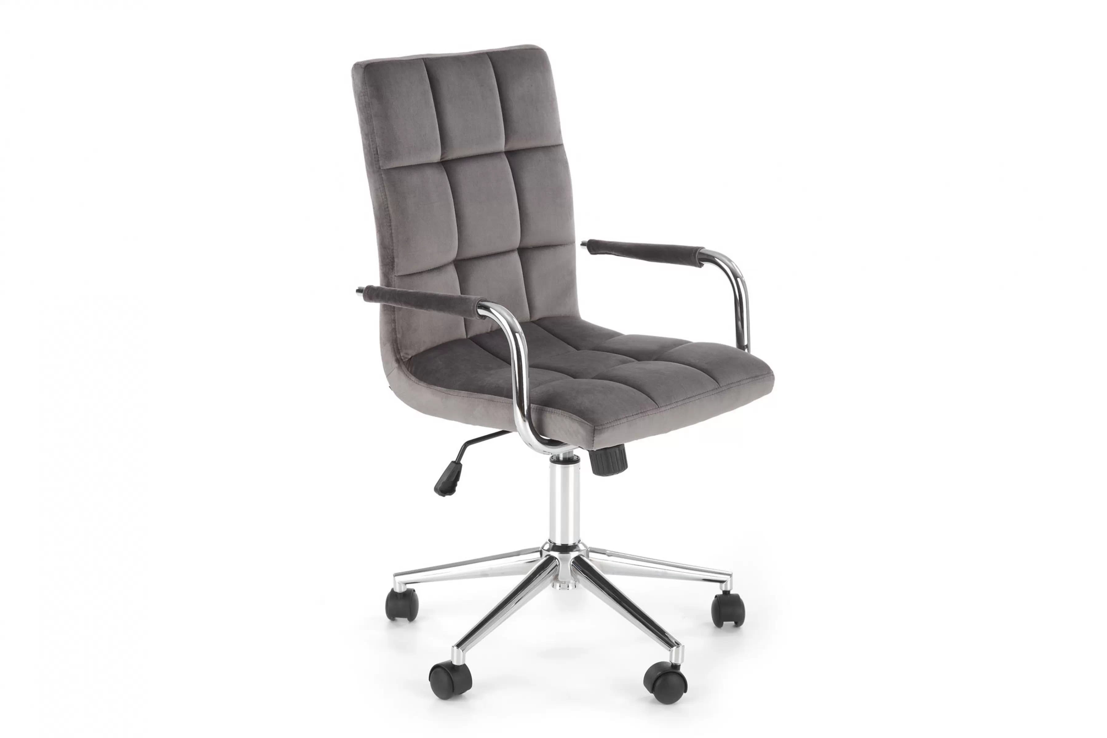 Kancelárske kreslo Silma s opierkami - sivý zamat Bluvel 14 Kancelárske kreslo Silma z podlokietnikami - Popolový welwet