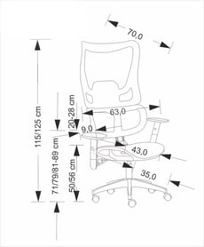 Otočná ergonomická kancelářská židle Casilo - černá Křeslo ergonomiczny Casilo obrotowy - černá